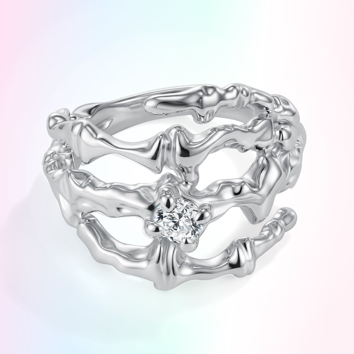 Серебряное кольцо с фианитом