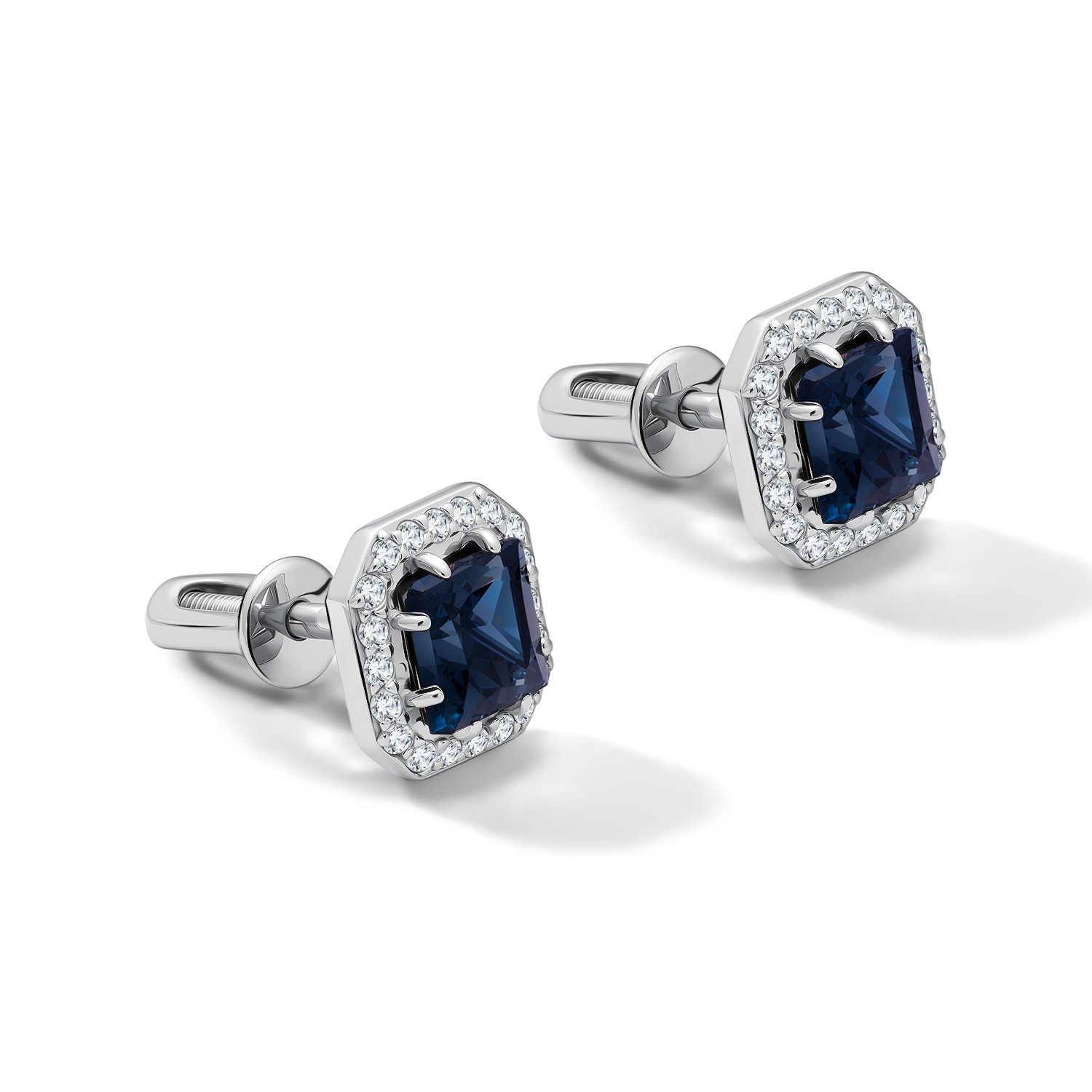 Золотые серьги с топазами London и бриллиантами