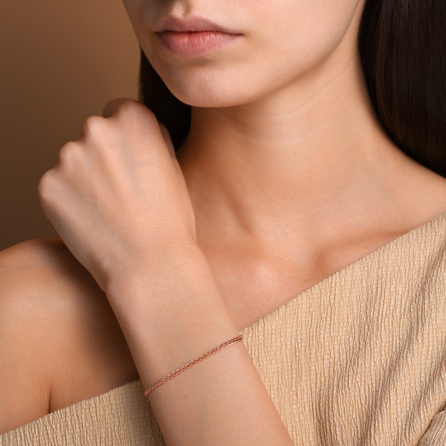 Золотой браслет облегченный