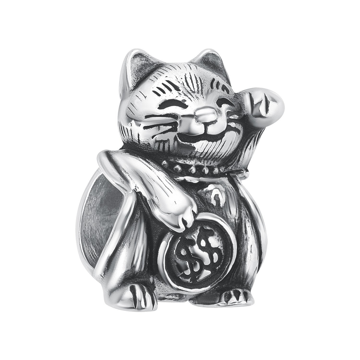 Серебряный шарм Кот