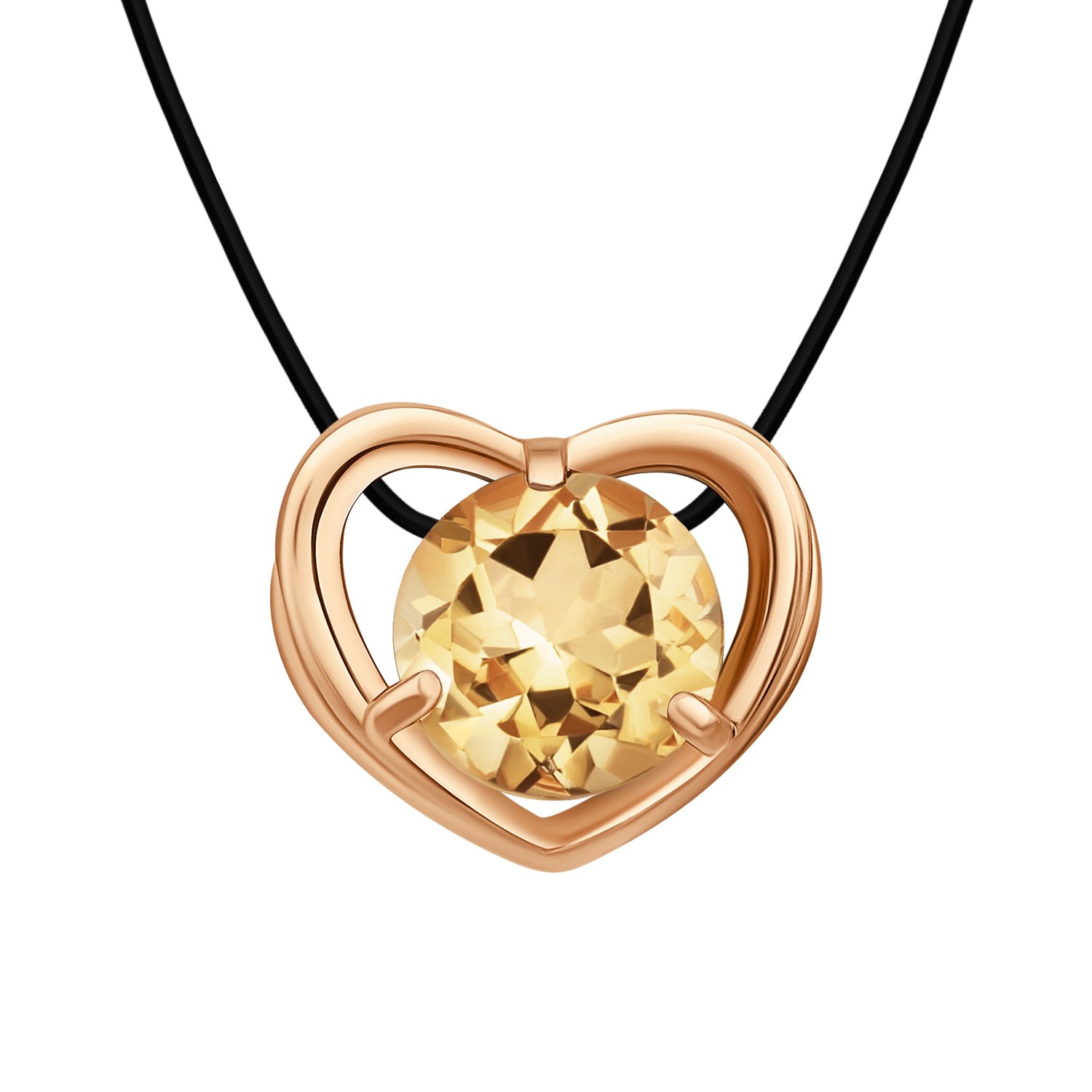 Золотая подвеска с цитрином