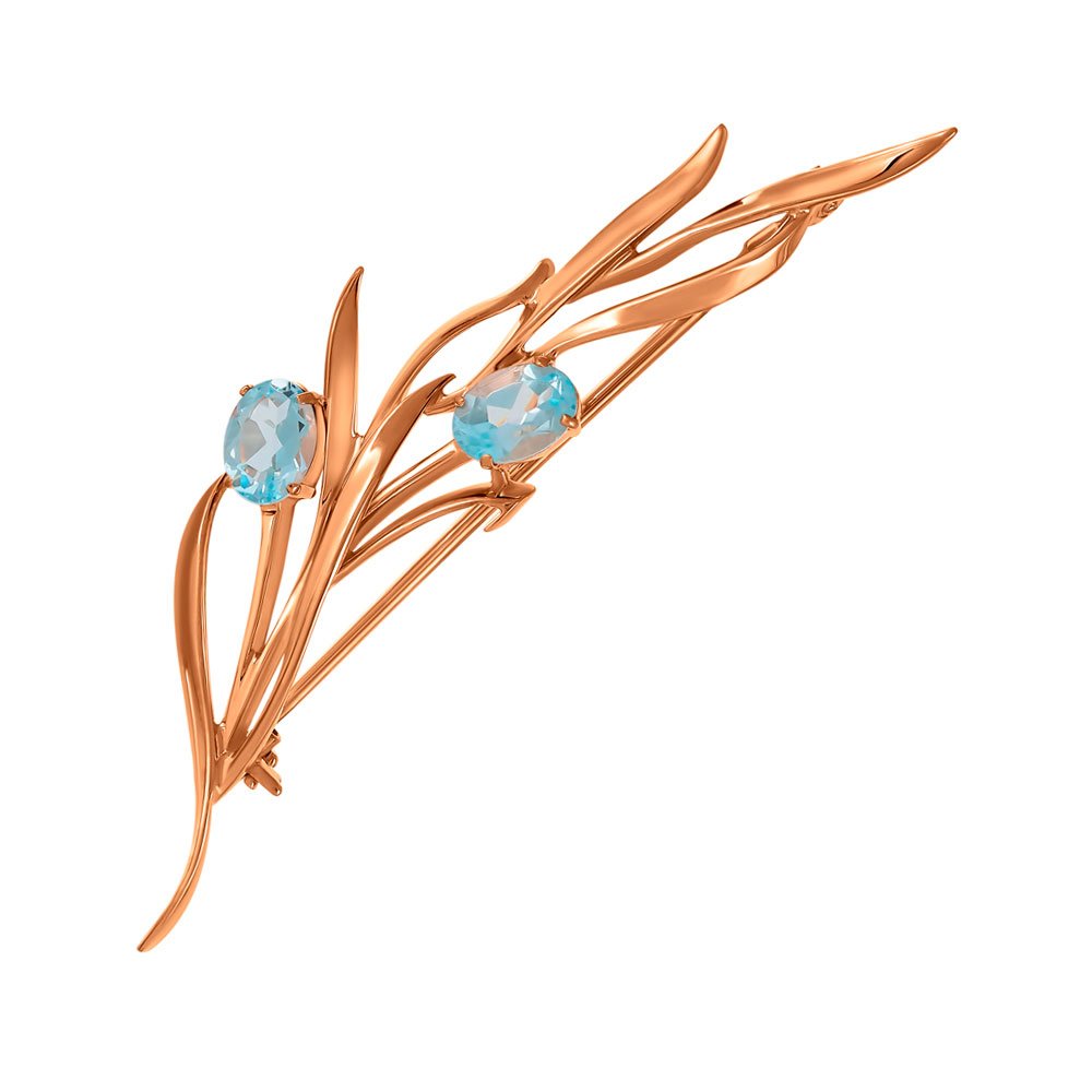 Брошь из золота с топазами