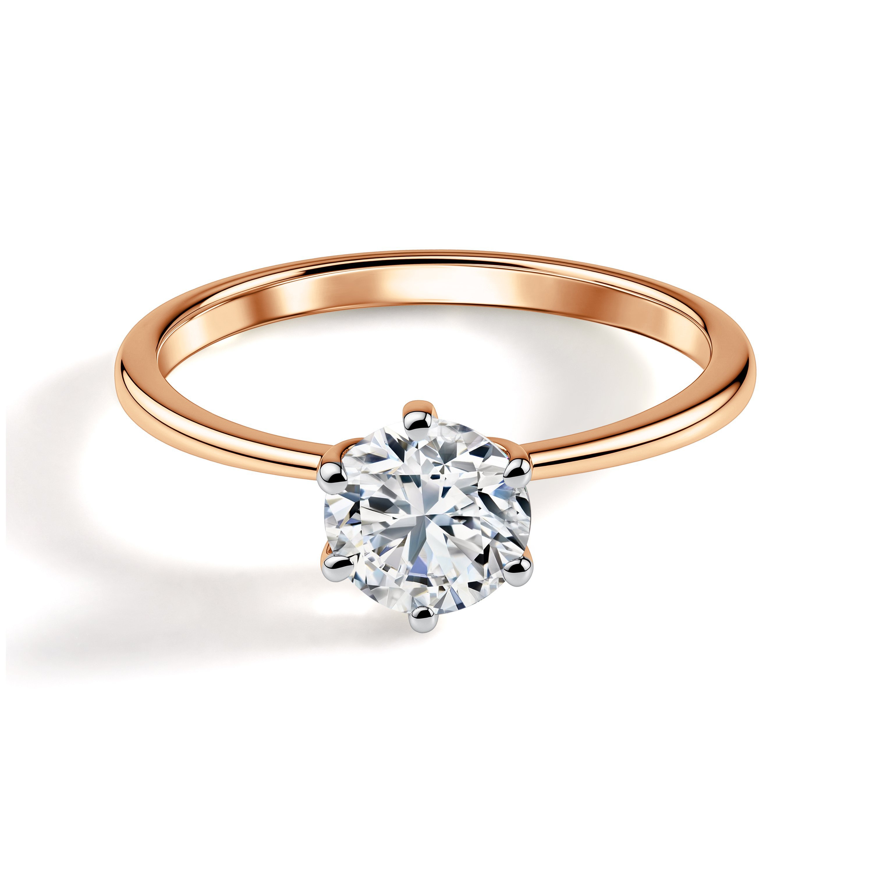 Золотое кольцо с бриллиантом выращенным