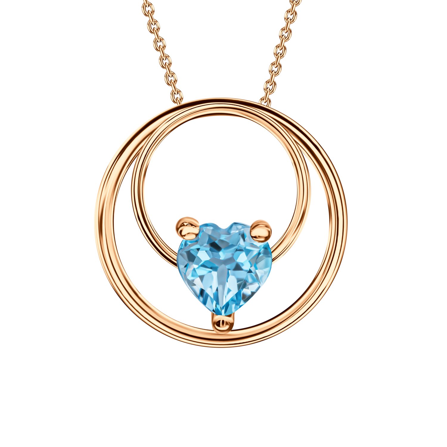 Золотая подвеска с топазом Swiss