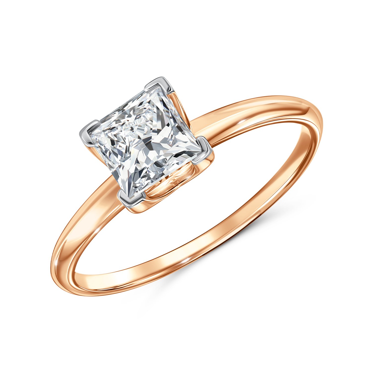 Фото «Золотое кольцо с бриллиантом выращенным»