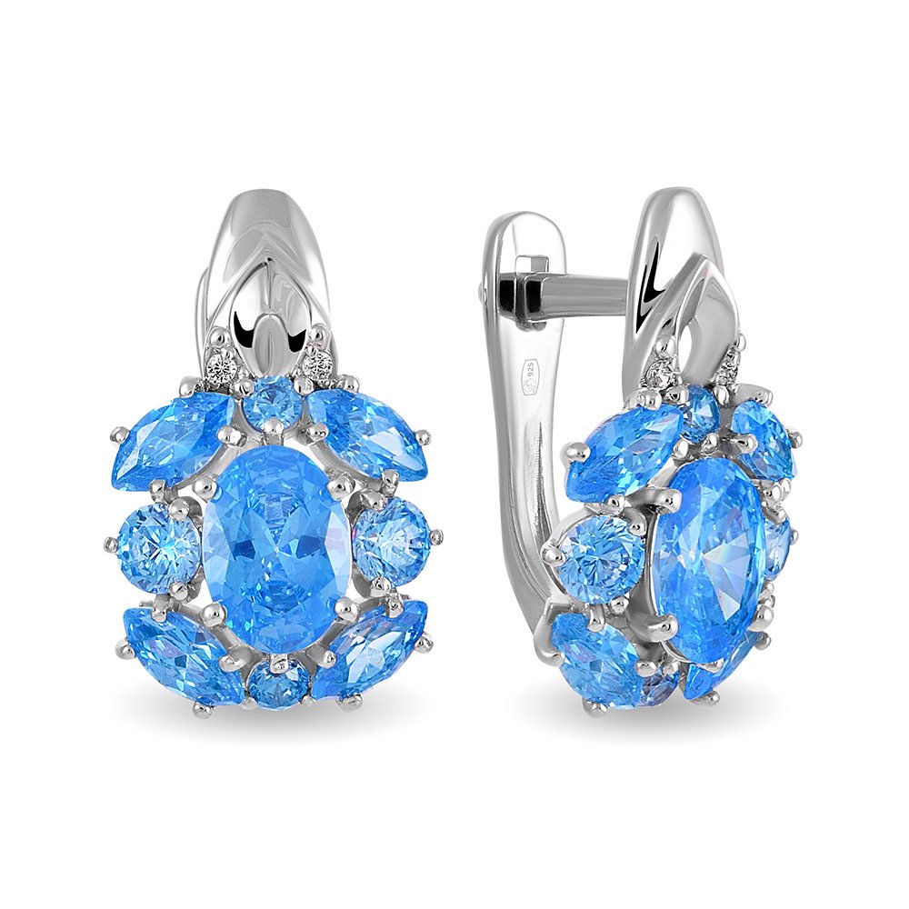 Серьги из серебра с фианитами (арт. 3444444) - купить в Ювелирном ...