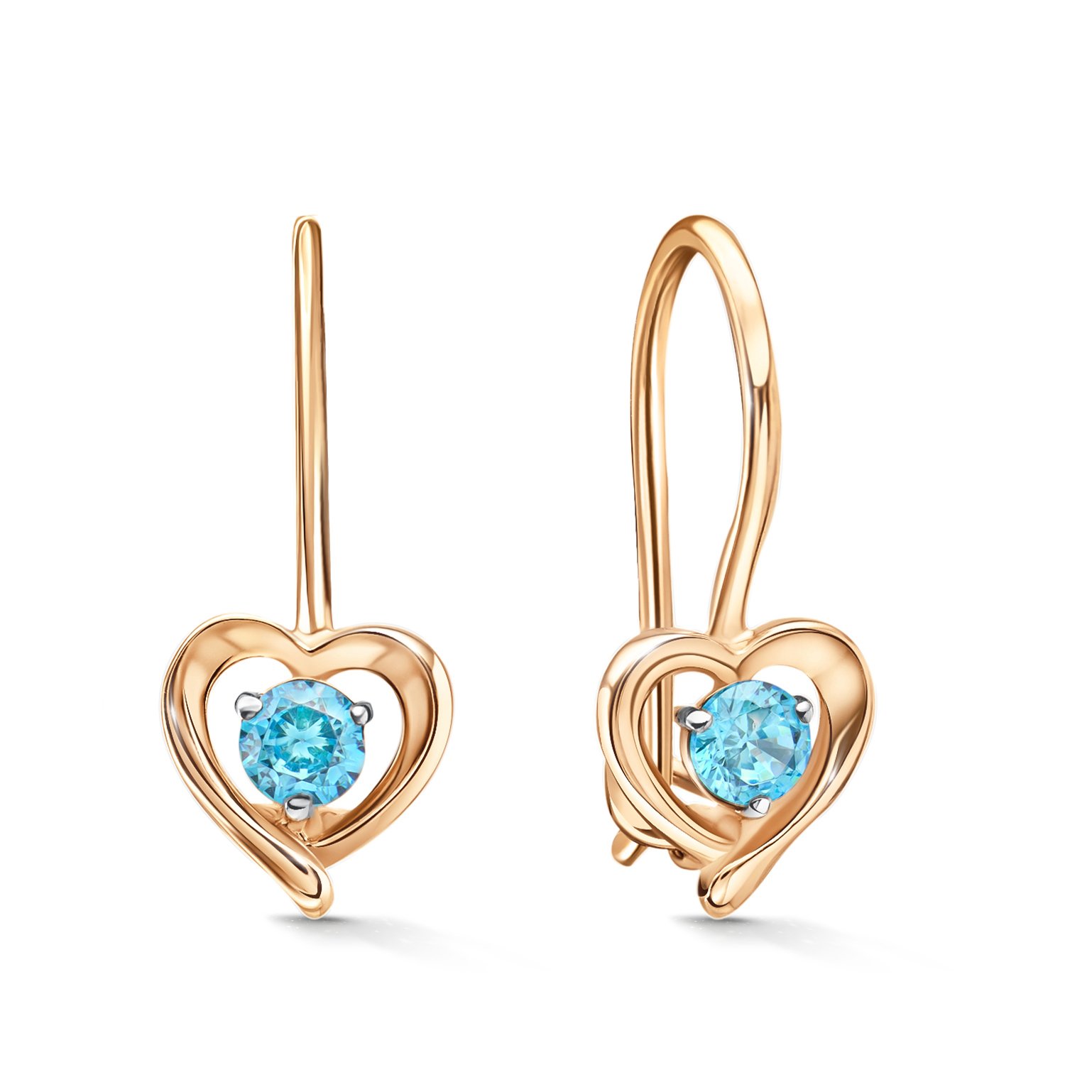 Фото «Золотые серьги с фианитами»