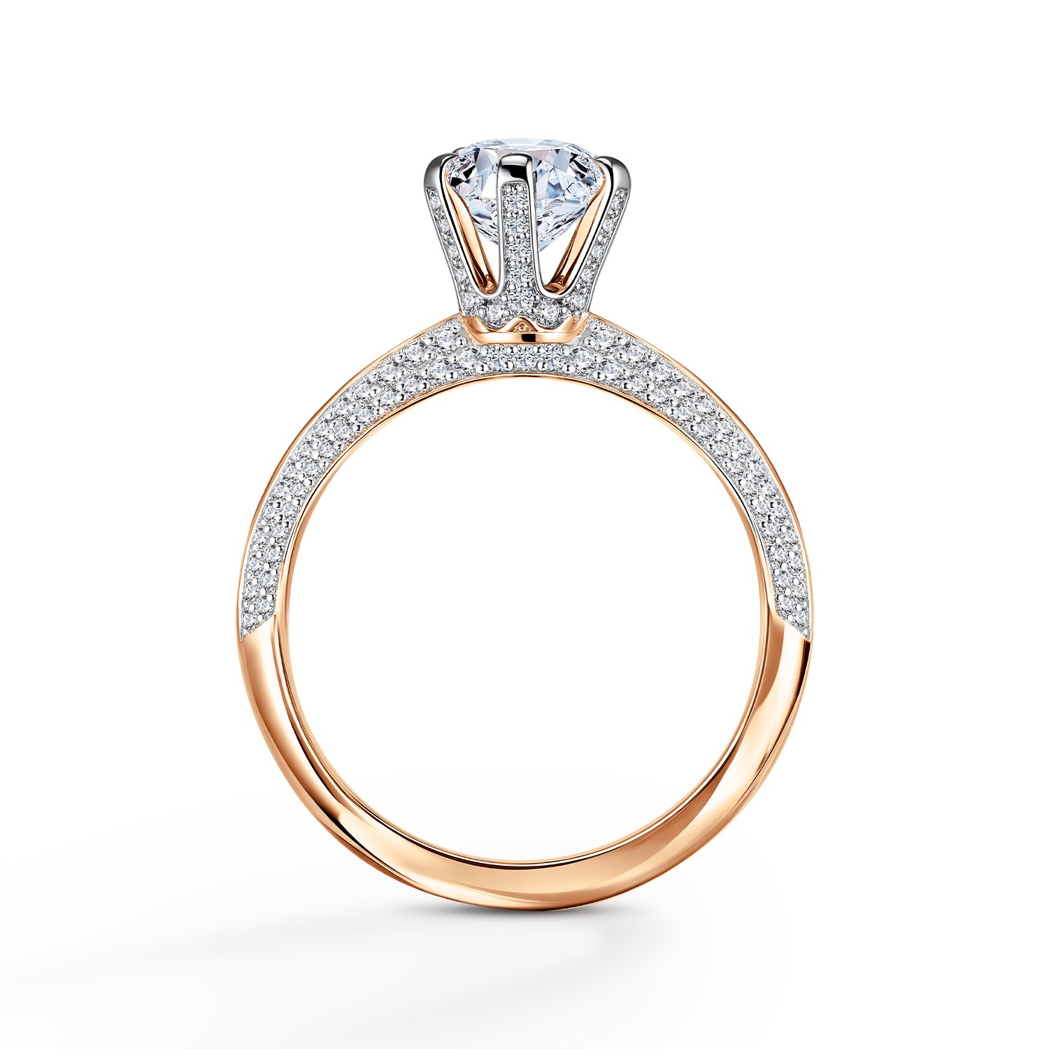 Золотое кольцо с бриллиантами выращенными