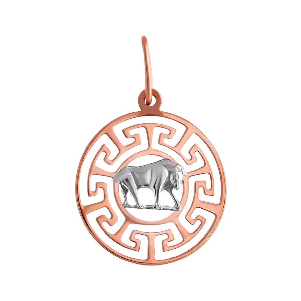 Золотая подвеска со знаком зодиака Телец