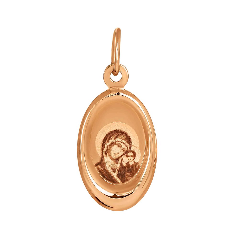 Золотая подвеска Икона Казанской Божией Матери