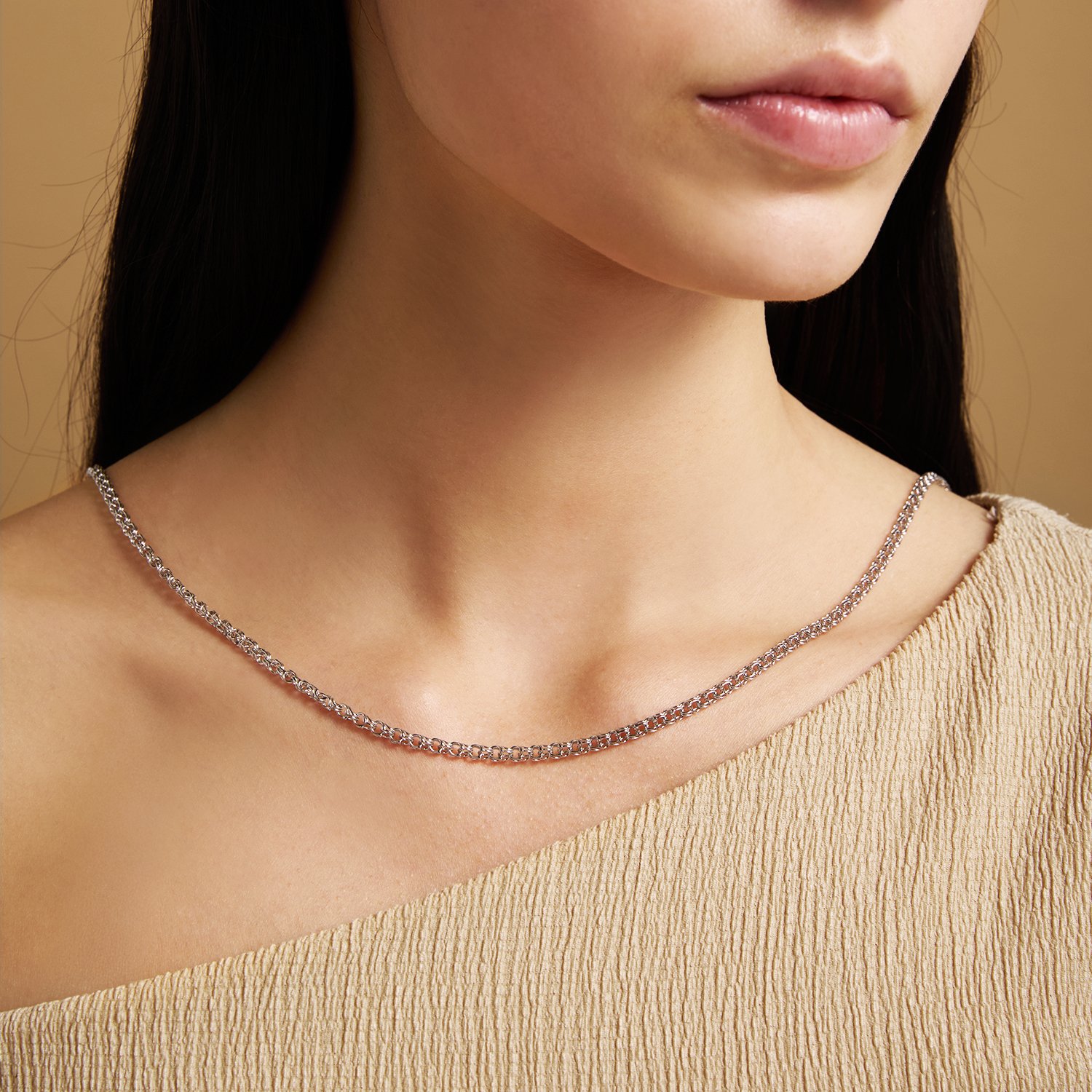 Серебряная цепь ручной работы полновесная