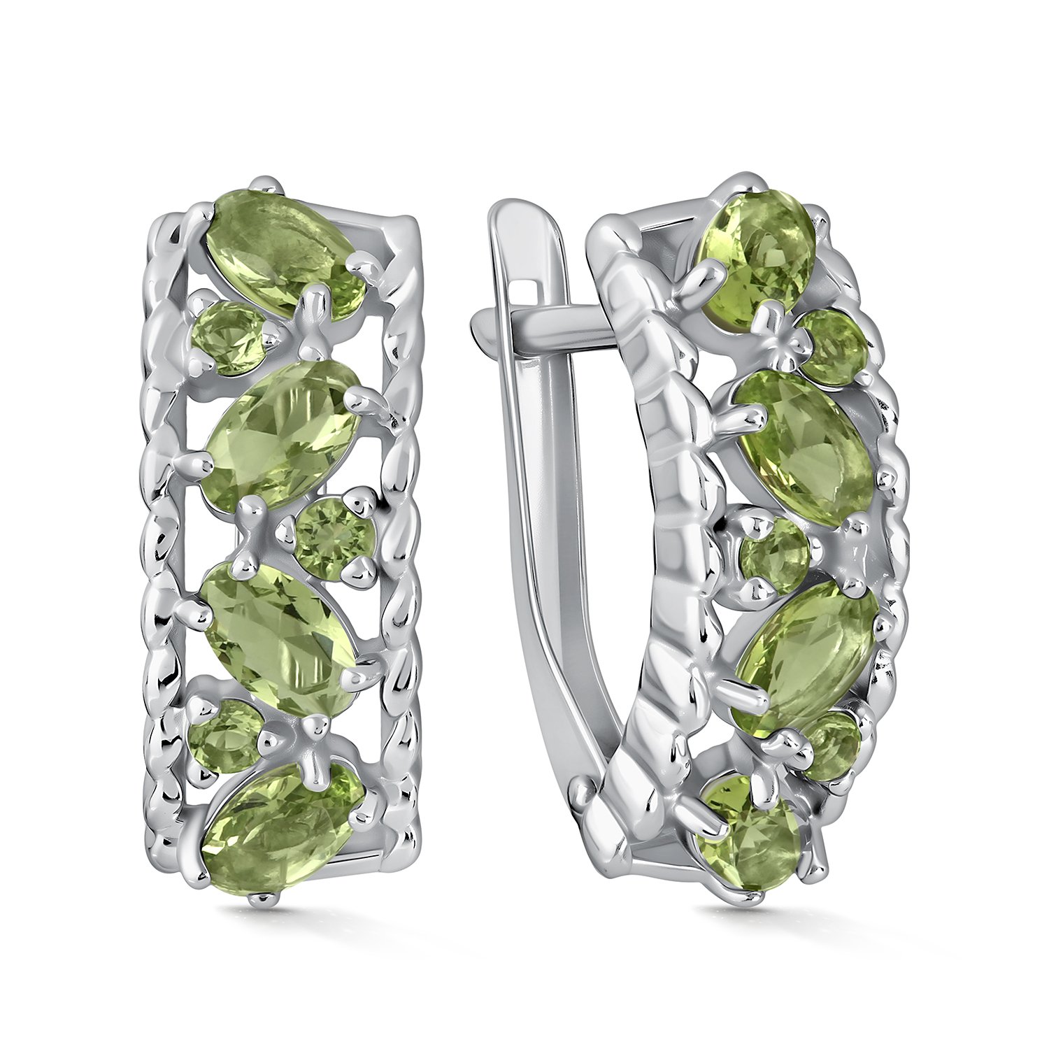 Фото «Серебряные серьги с хризолитом»