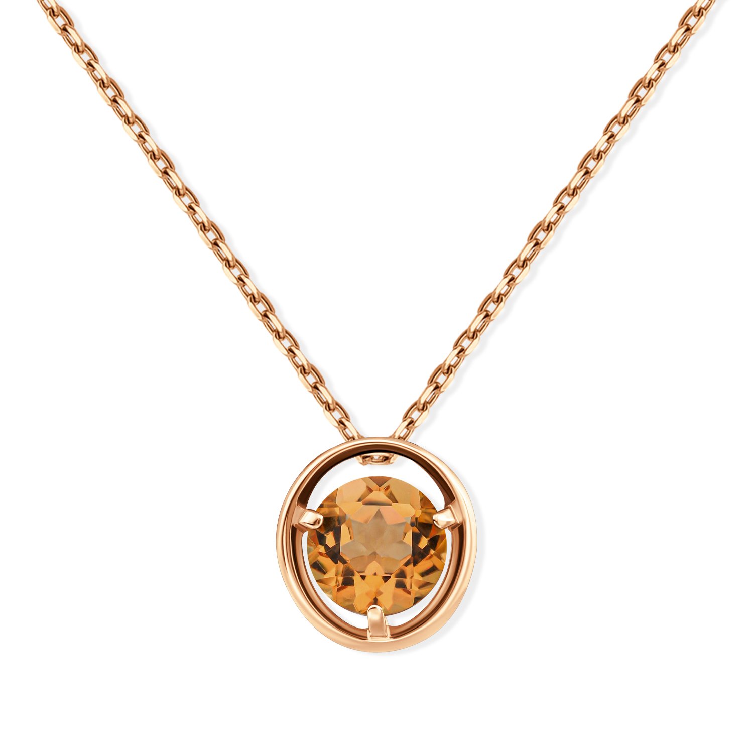 Золотая подвеска с цитрином