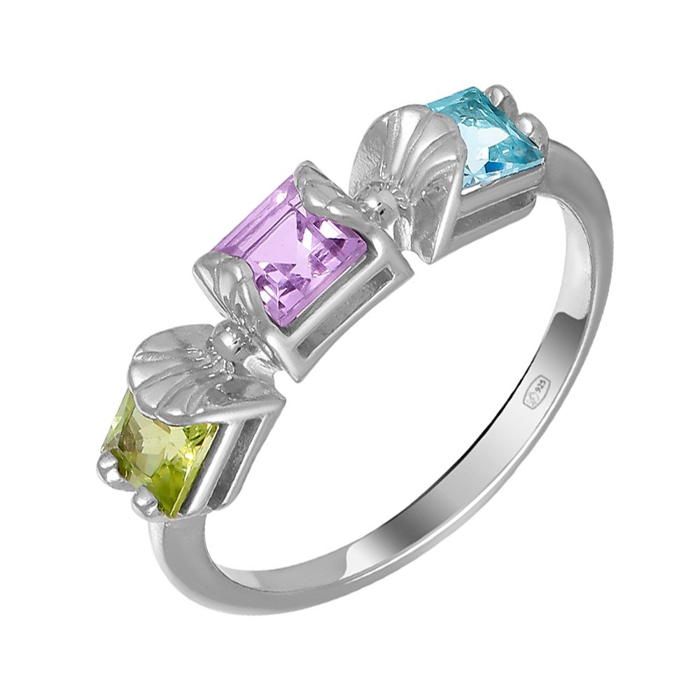 Кольцо из серебра с самоцветами