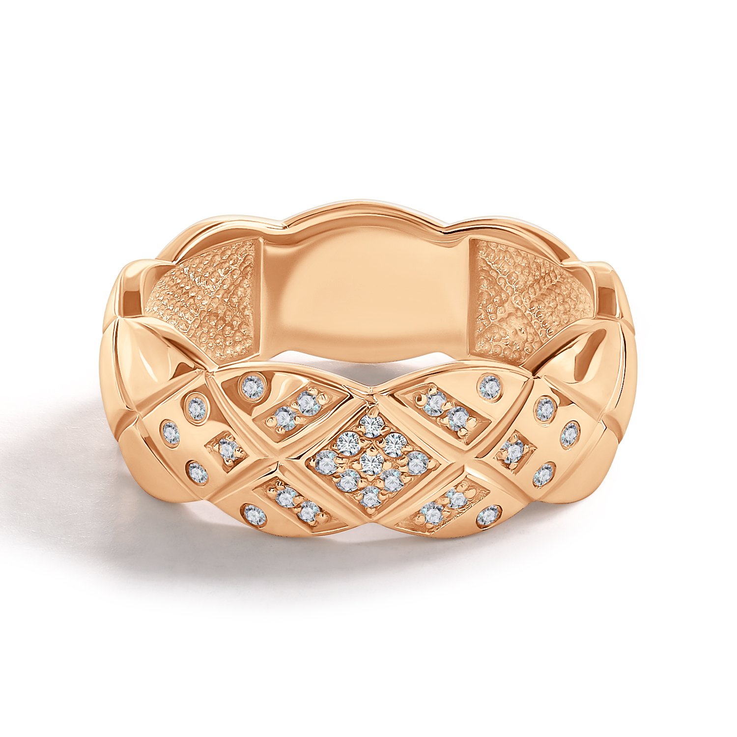 Золотое обручальное кольцо с бриллиантами