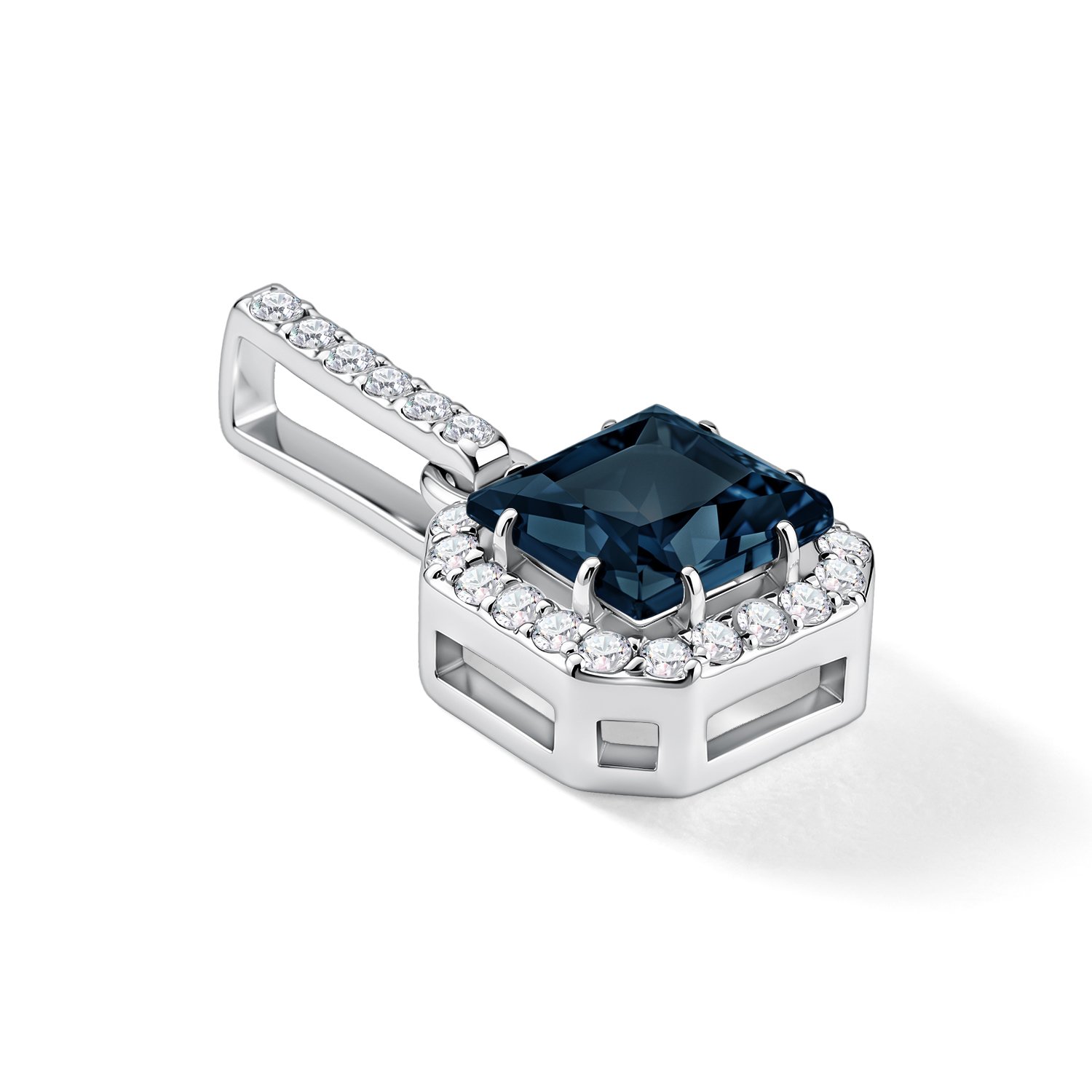 Золотая подвеска с топазом London и бриллиантами