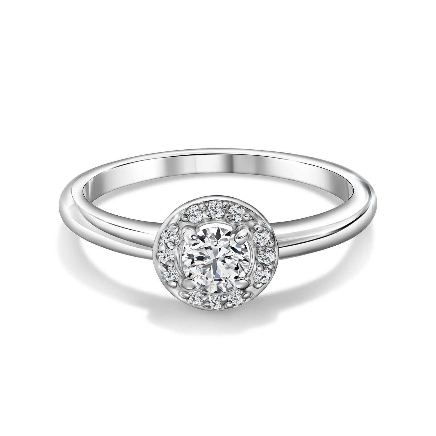 Серебряное кольцо с бриллиантами выращенными