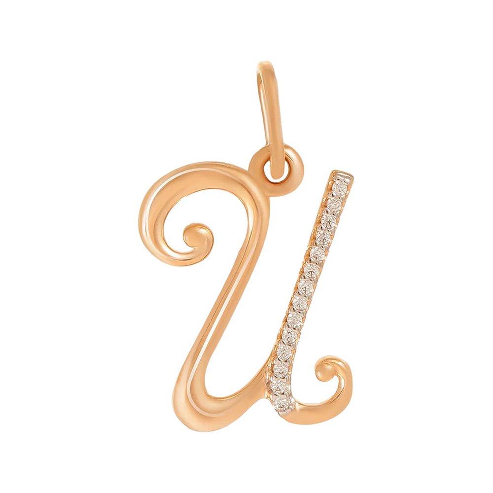 Золотая подвеска с фианитами