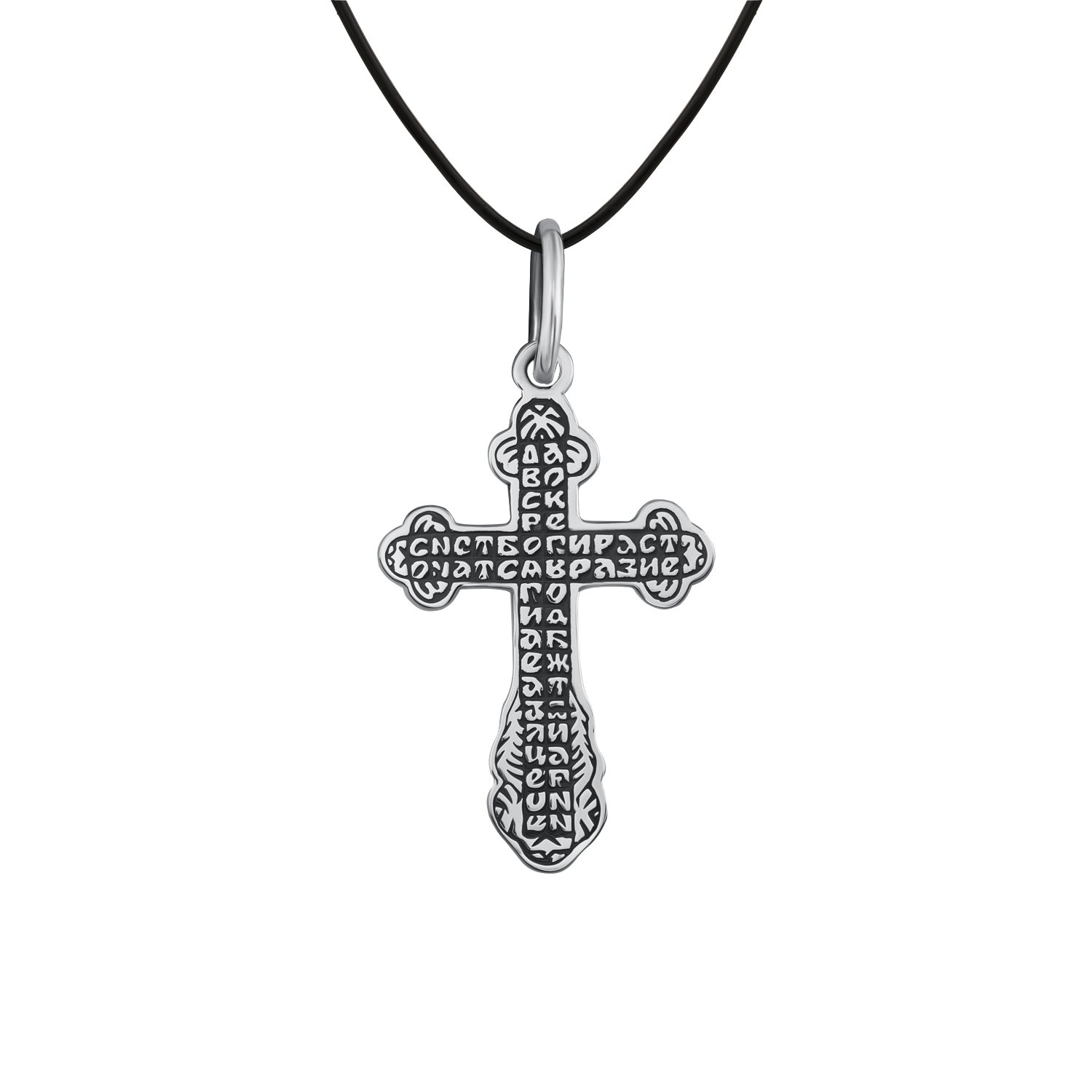Серебряный крест с чернением