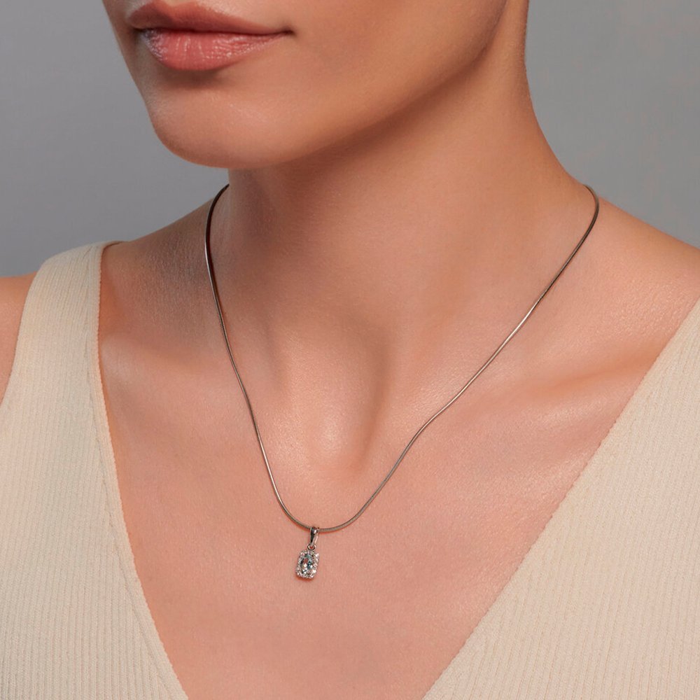 Золотая подвеска с аквамарином и бриллиантами