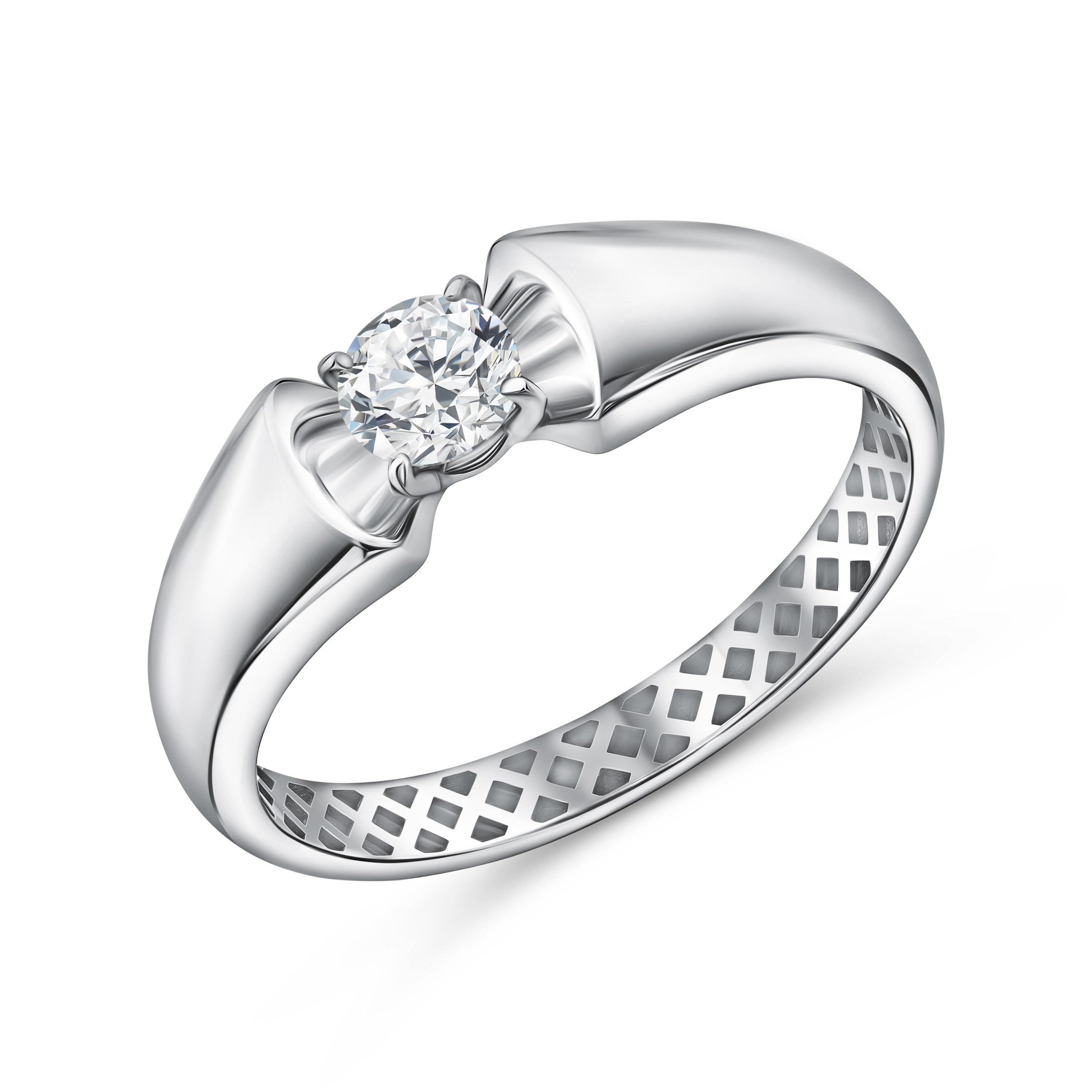 Фото «Золотое кольцо с бриллиантом выращенным»