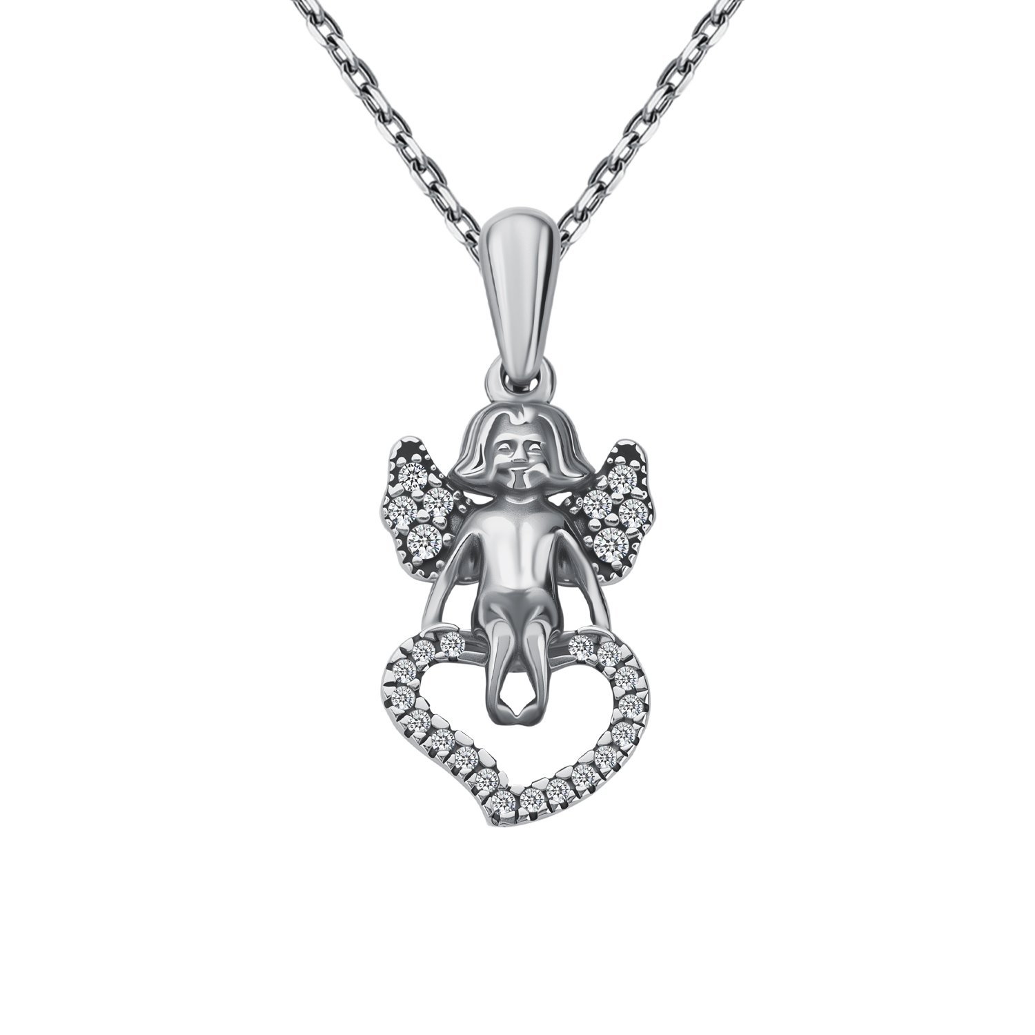 Серебряная подвеска с фианитами