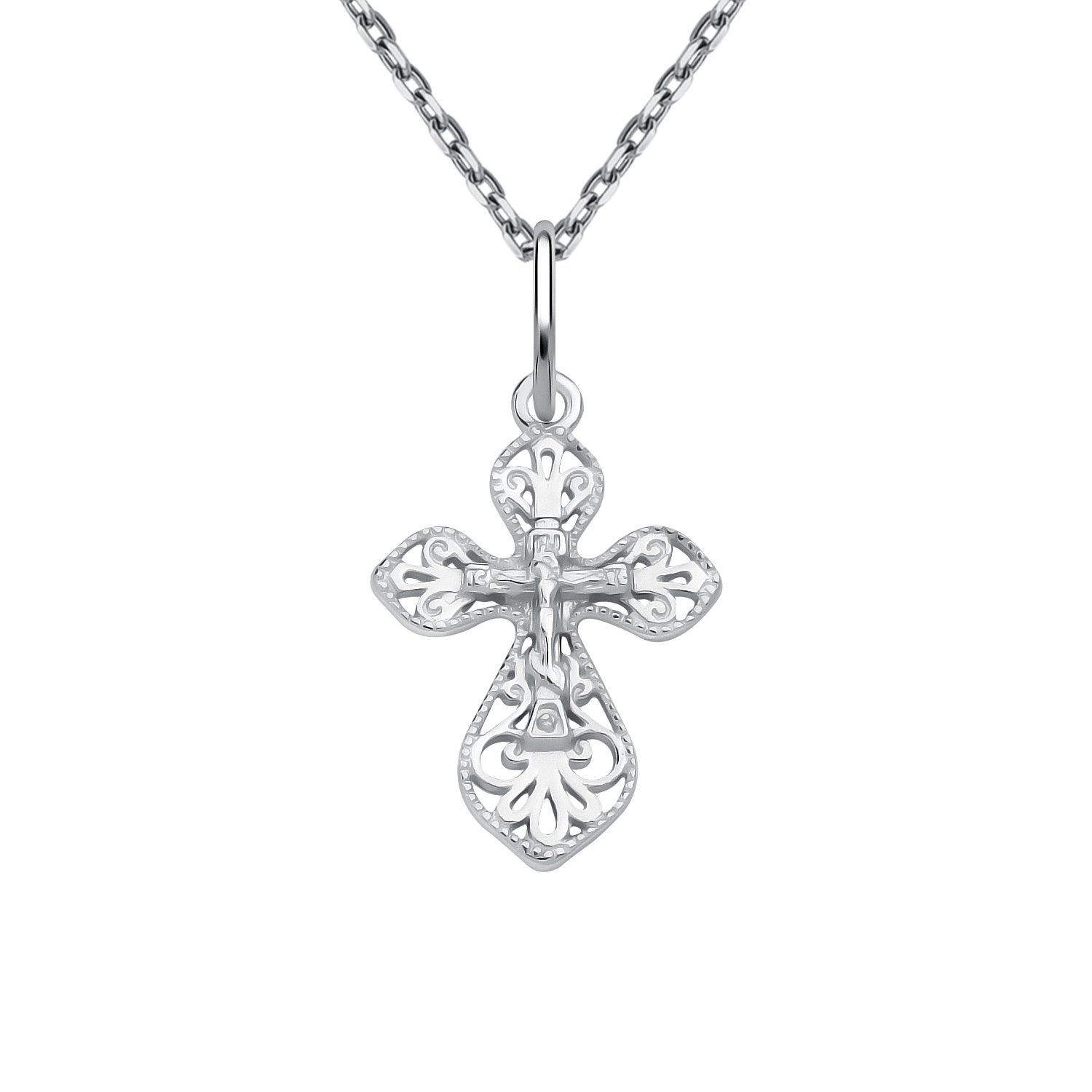 Серебряный крест с родированием