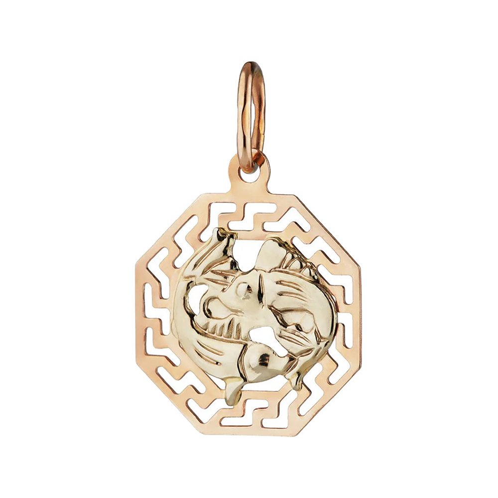 Золотая подвеска со знаком зодиака Рыбы