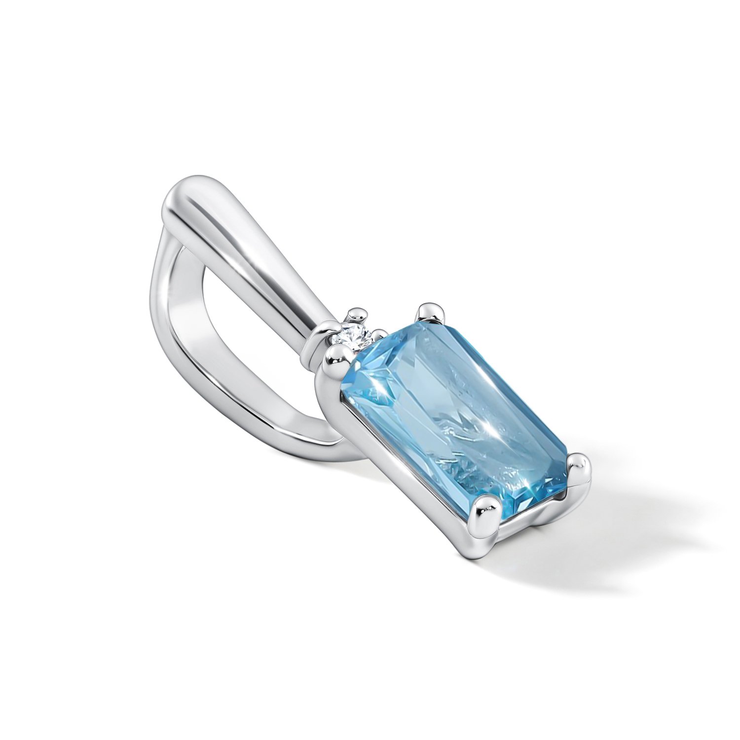 Золотая подвеска с топазом Swiss и бриллиантом