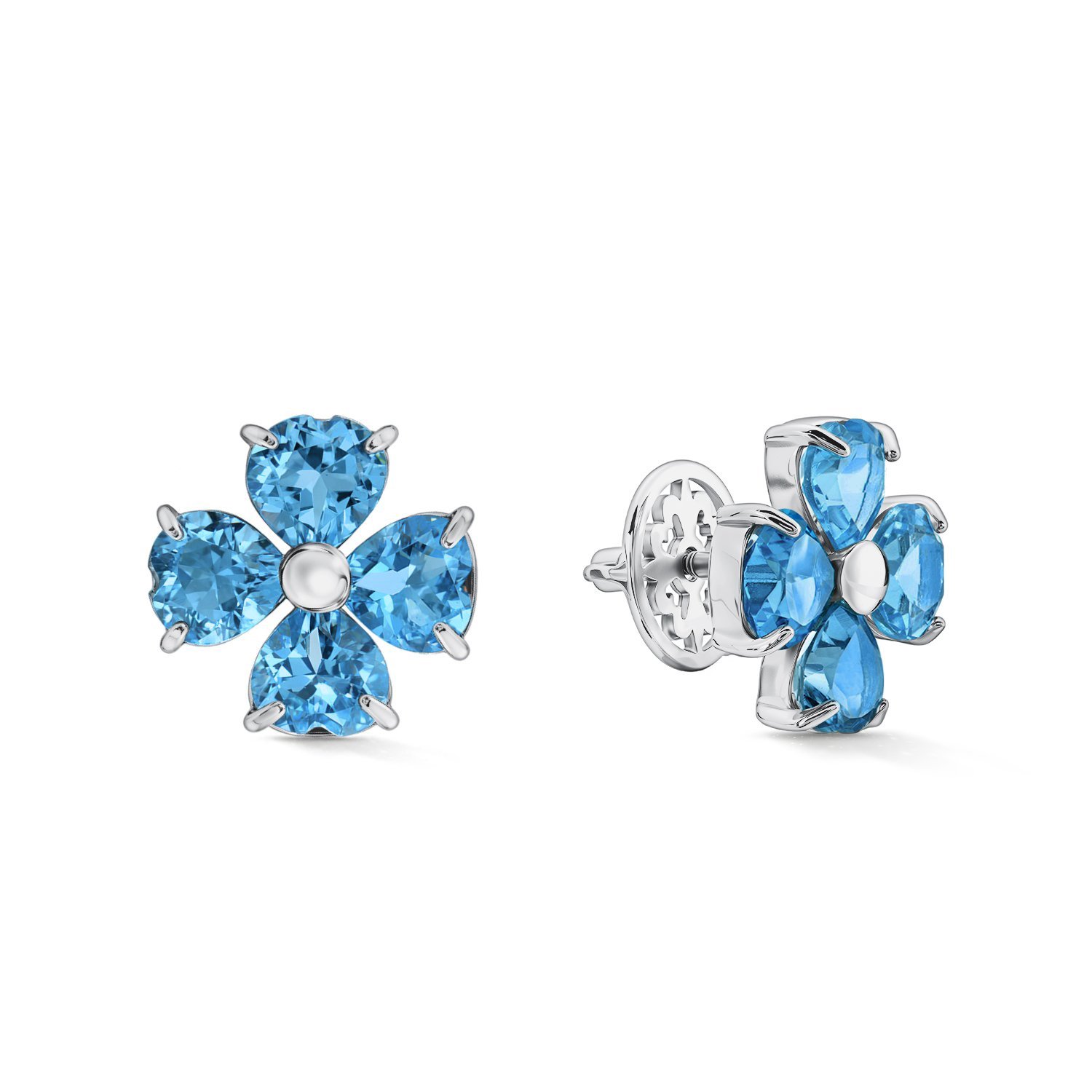 Фото «Золотые серьги с топазами Swiss»