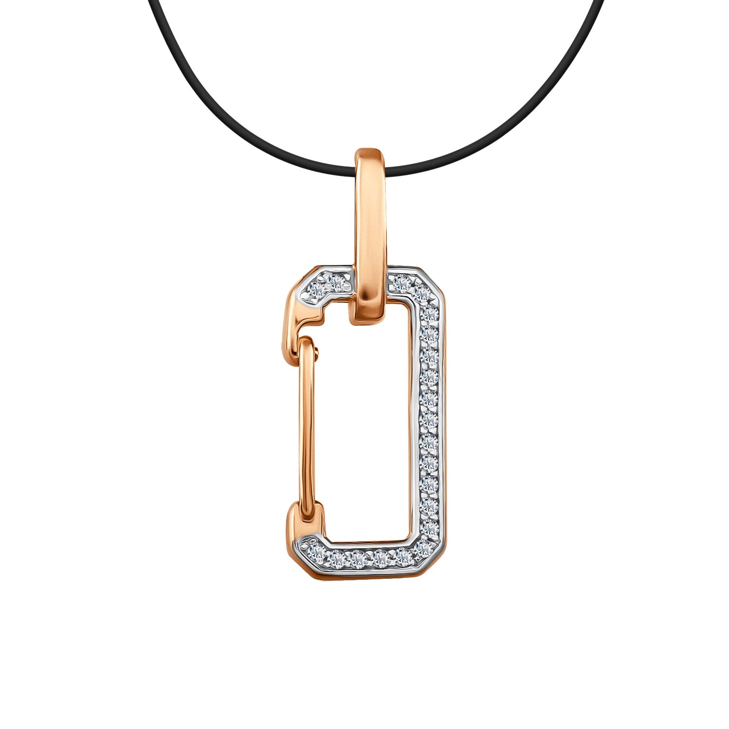 Золотая подвеска с фианитами