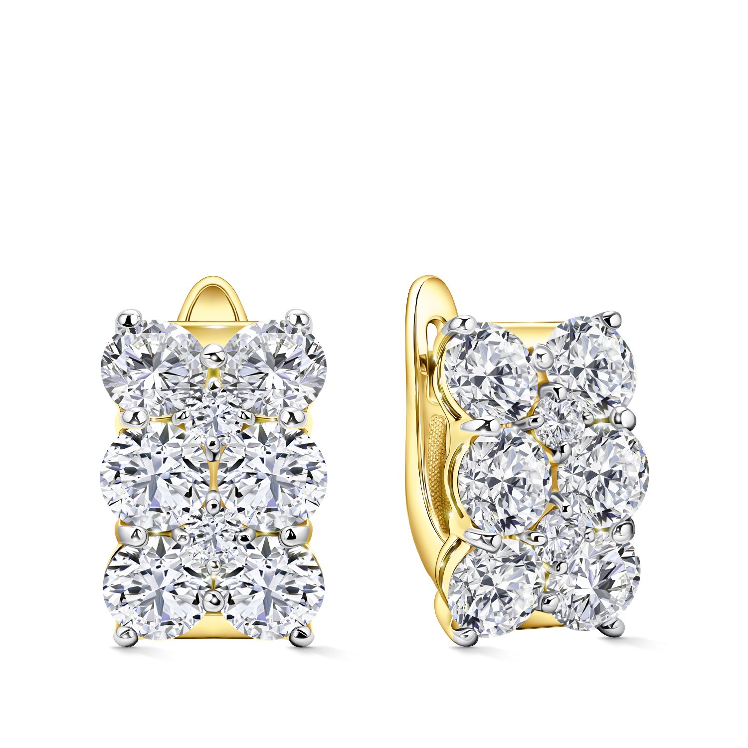 Фото «Золотые серьги с бриллиантами выращенными»