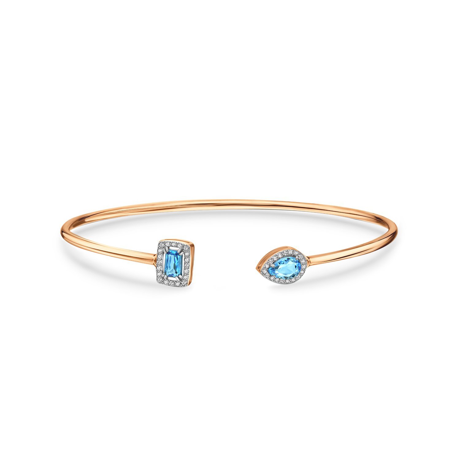 Фото «Золотой браслет с топазами Swiss и фианитами»