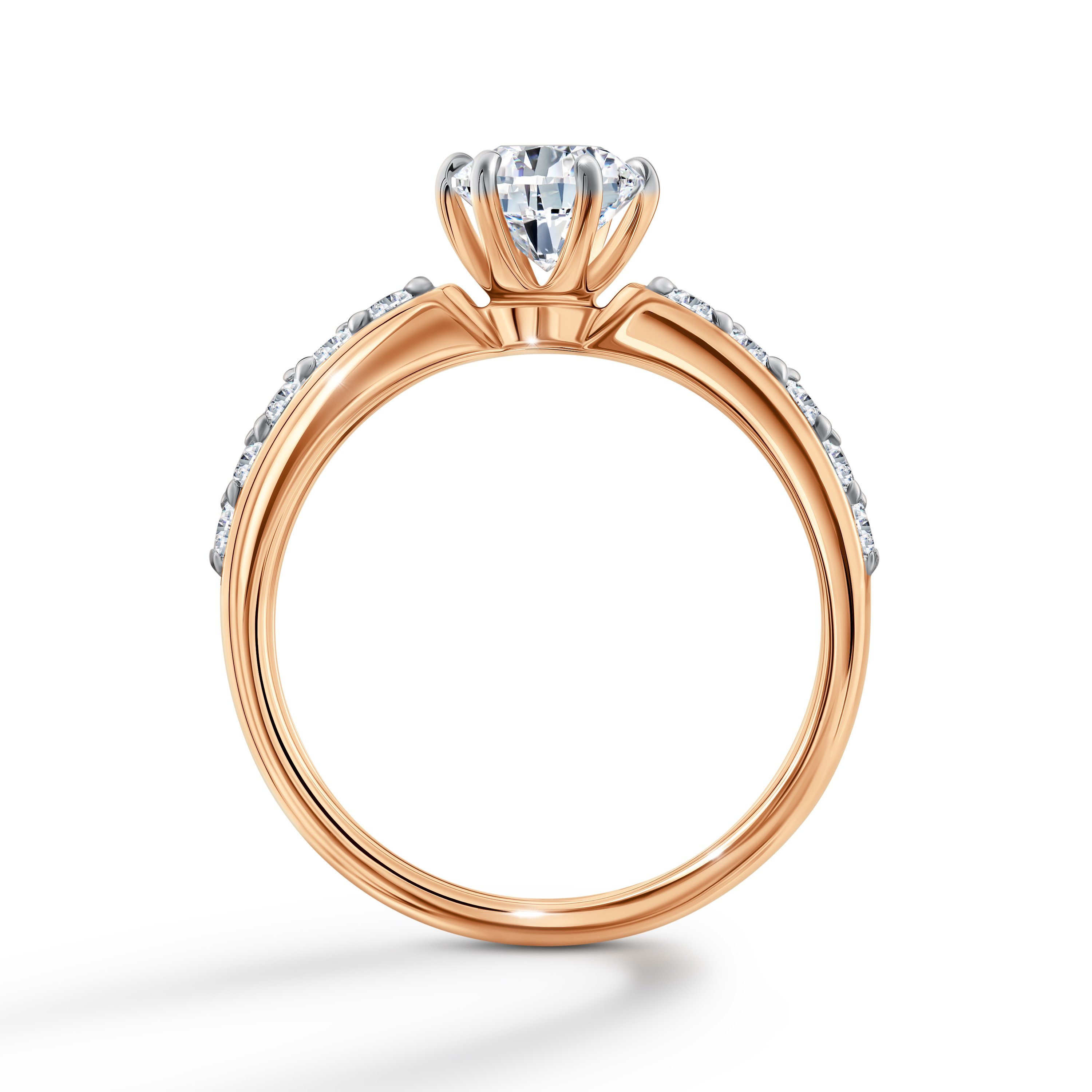 Золотое кольцо с бриллиантами выращенными