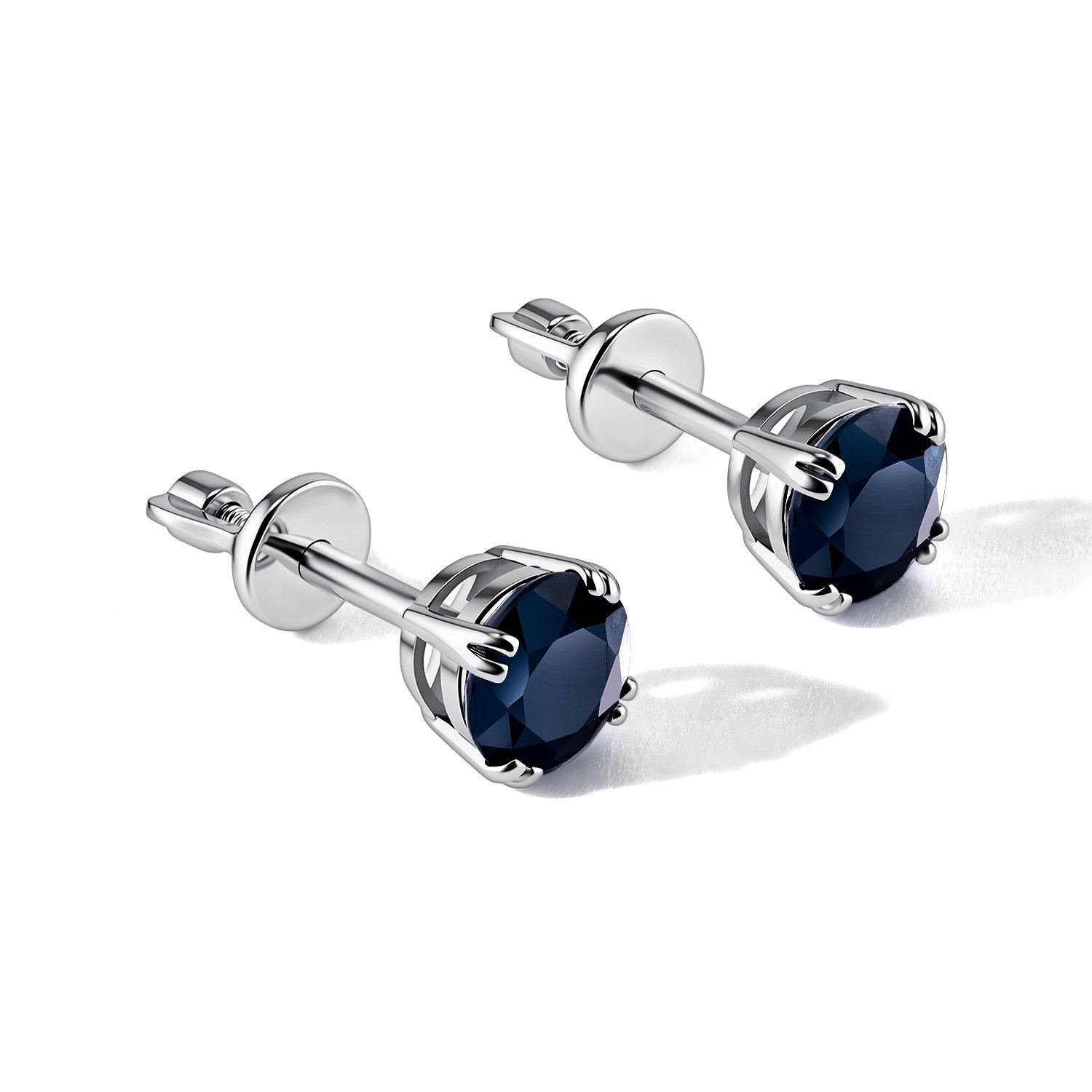 Серебряные серьги с сапфирами