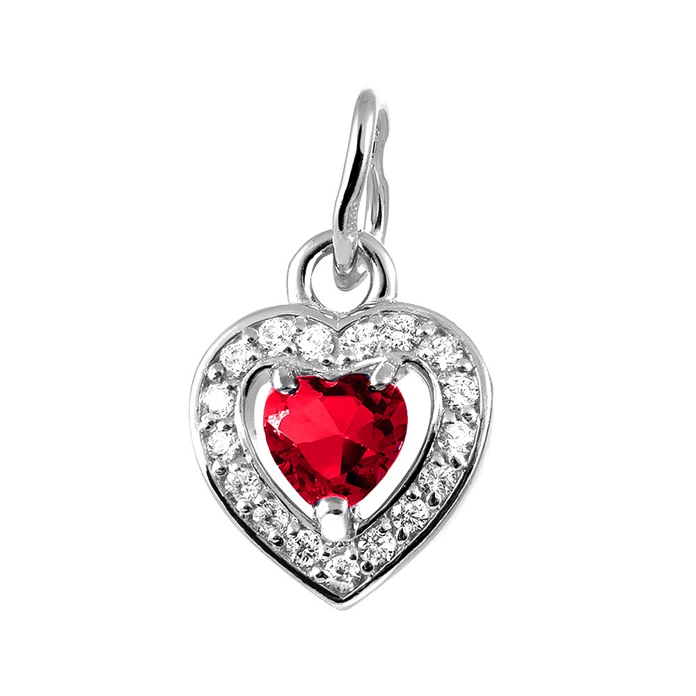 Подвеска из серебра с гранатом и фианитами