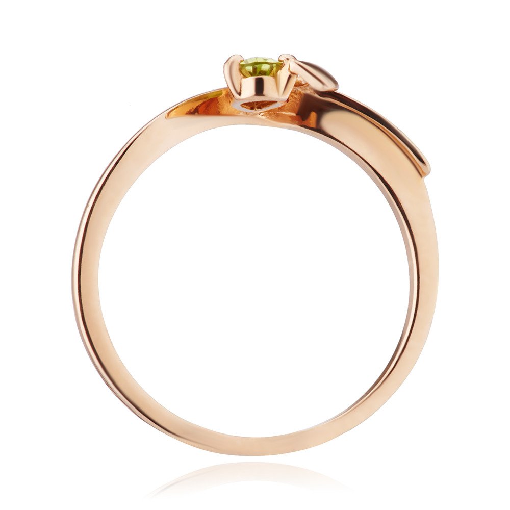 Кольцо из золота с хризолитом