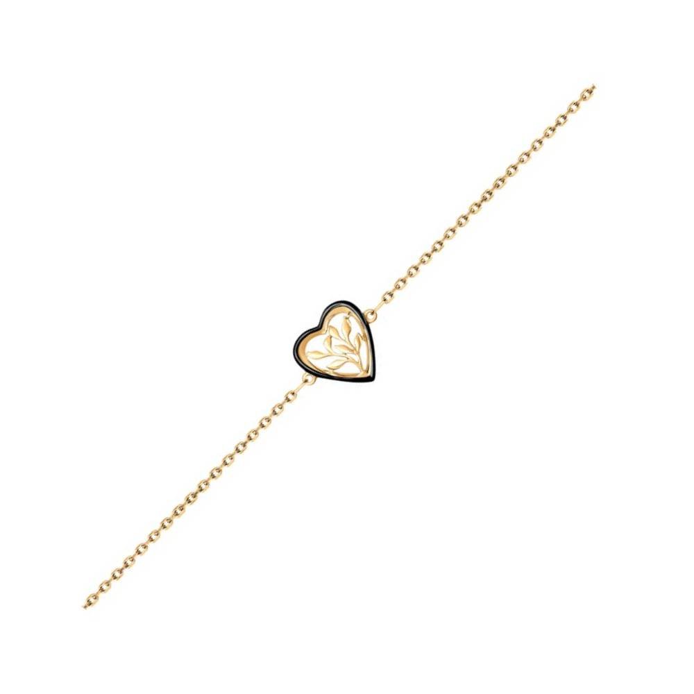 Фото «Серебряный браслет Сердце с позолотой р. 16-17»