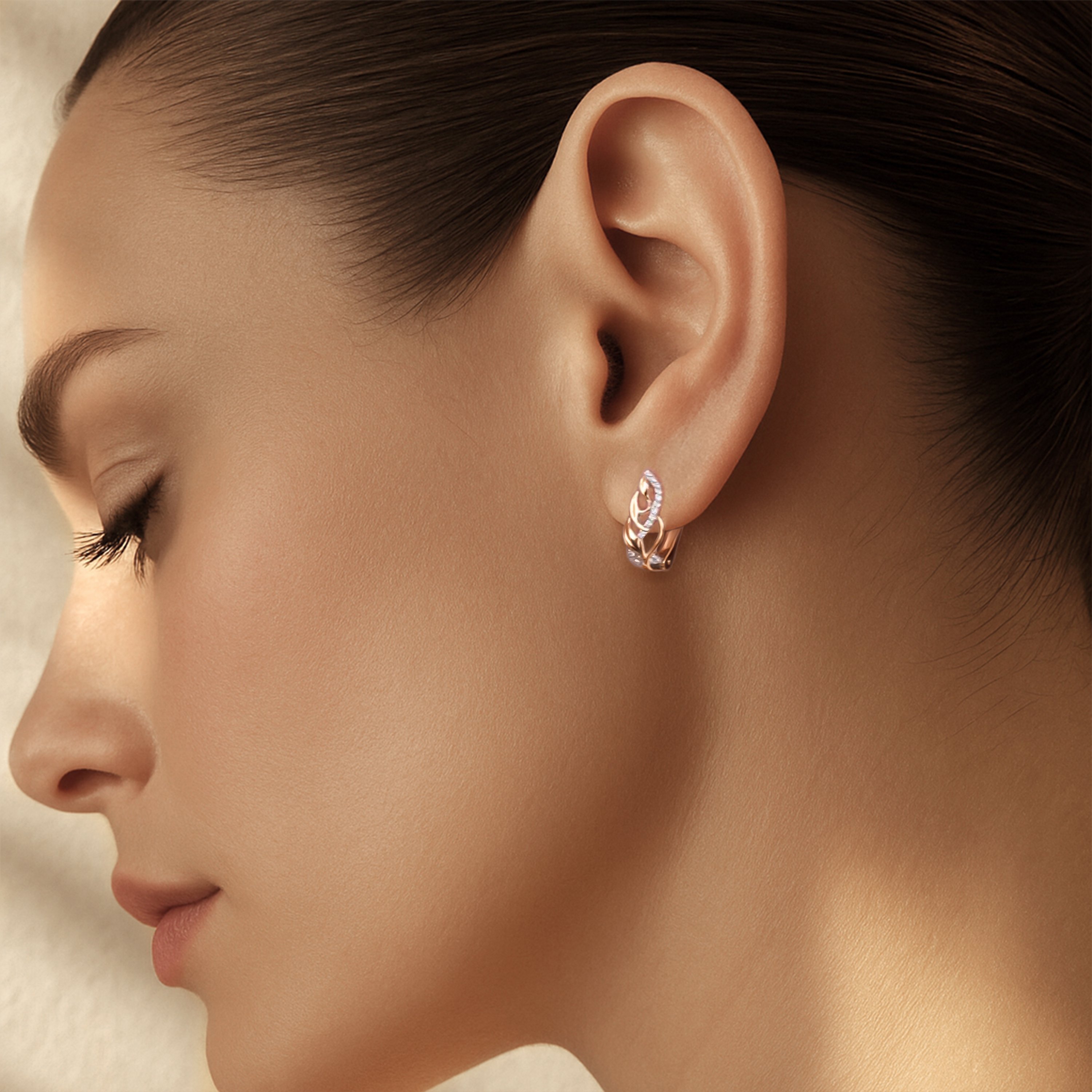 Золотые серьги с фианитами