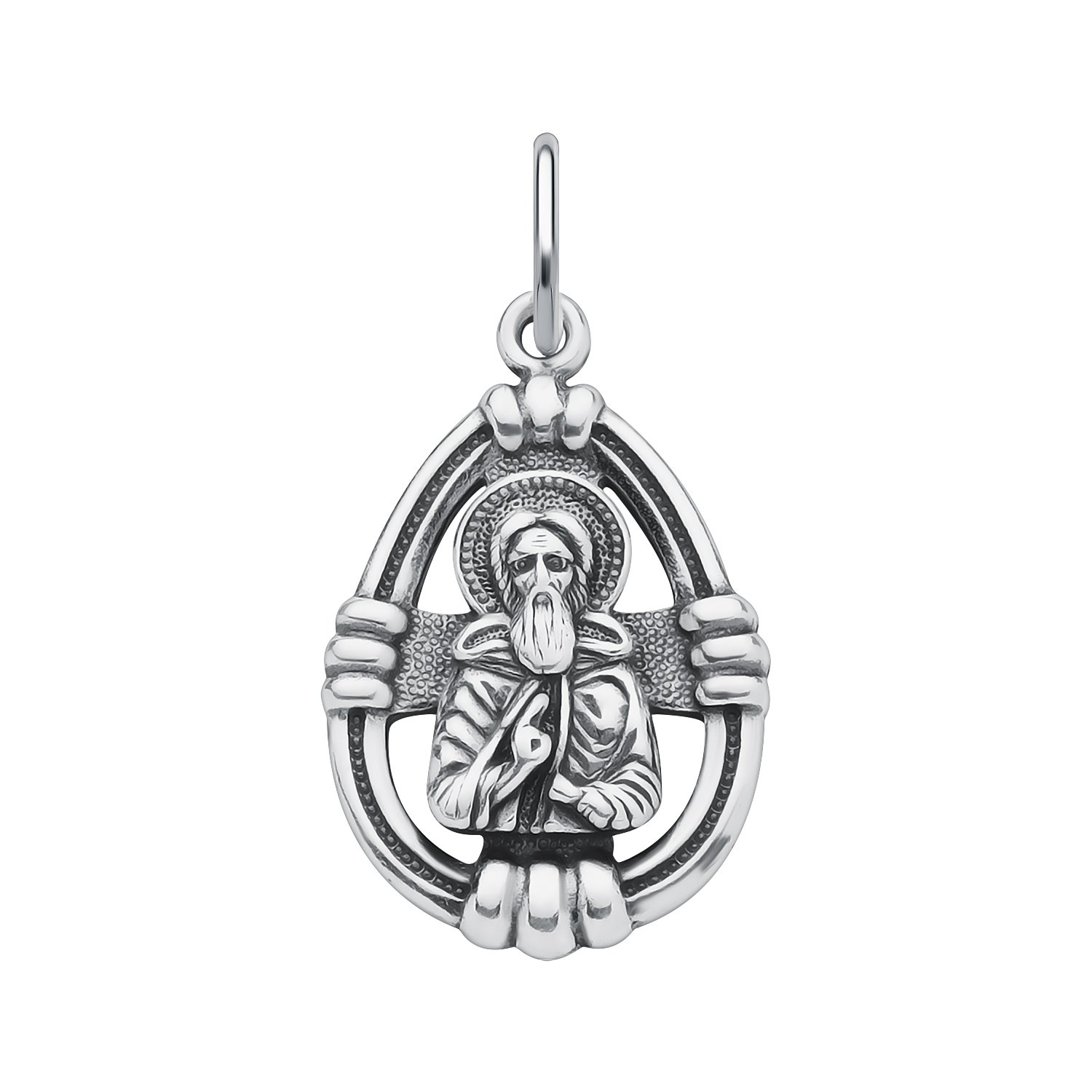 Серебряная подвеска Икона с чернением