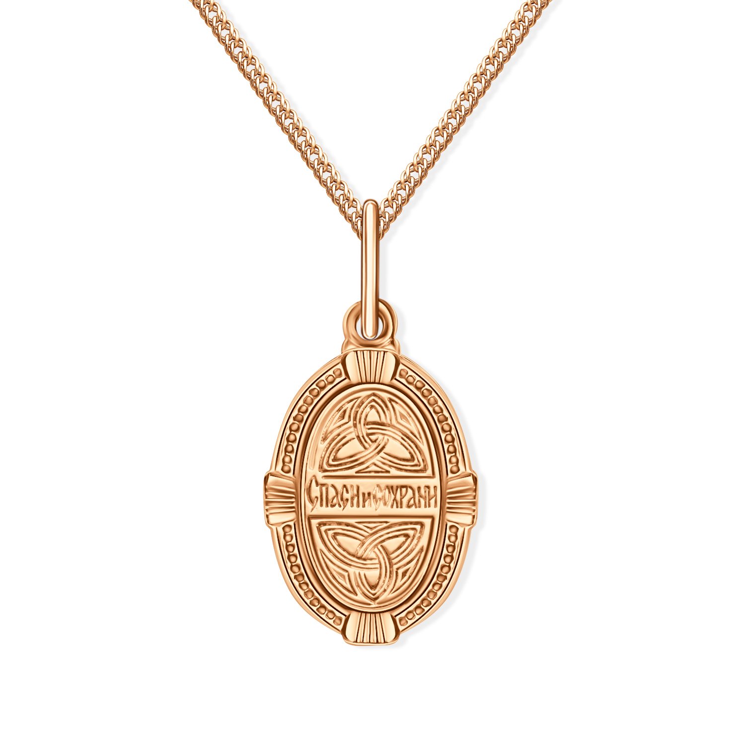 Золотая подвеска «Икона Святая Евгения»