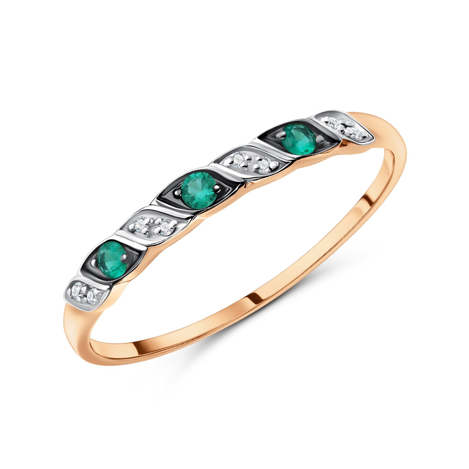 Фото «Золотое кольцо с изумрудами и бриллиантами»