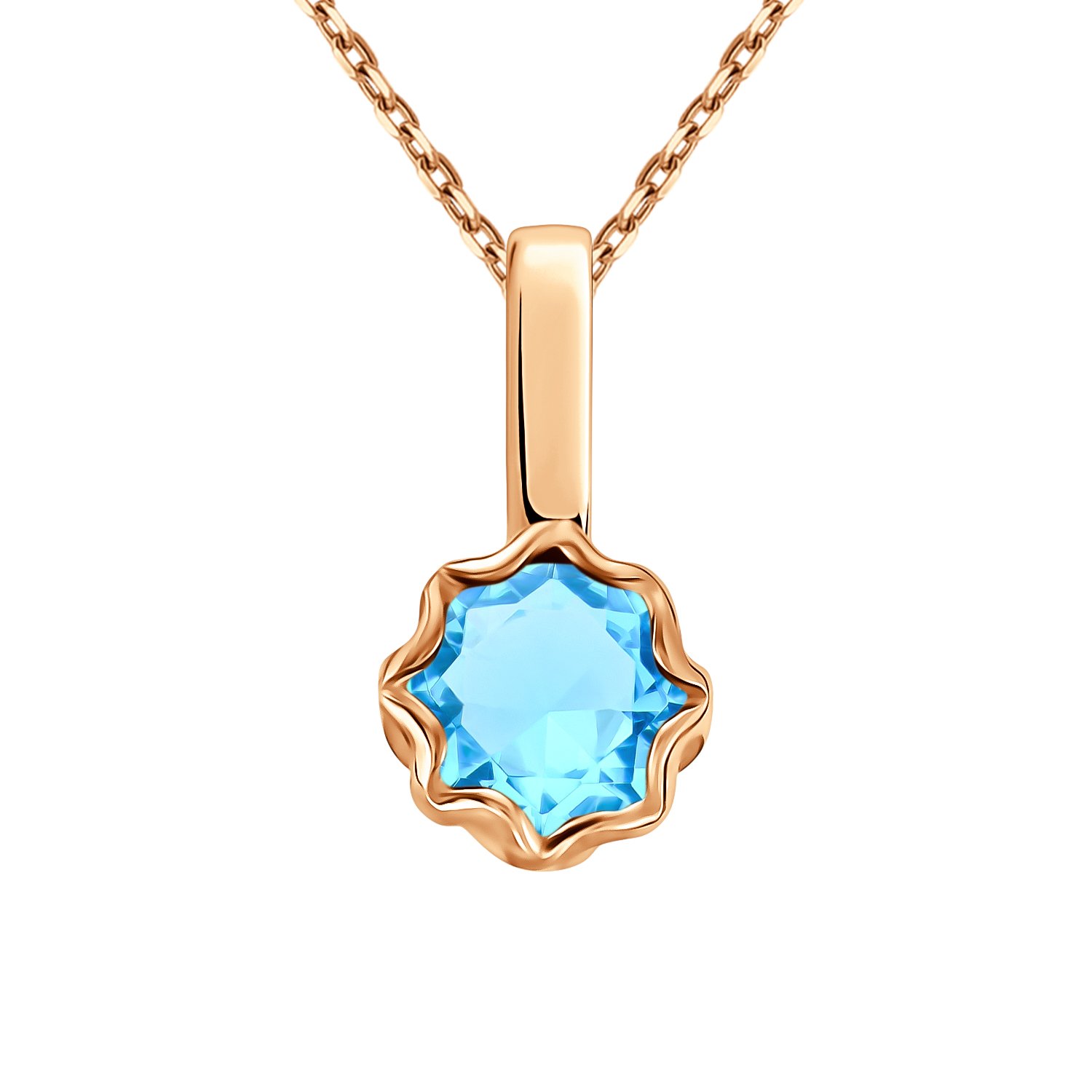 Золотая подвеска с топазом Swiss