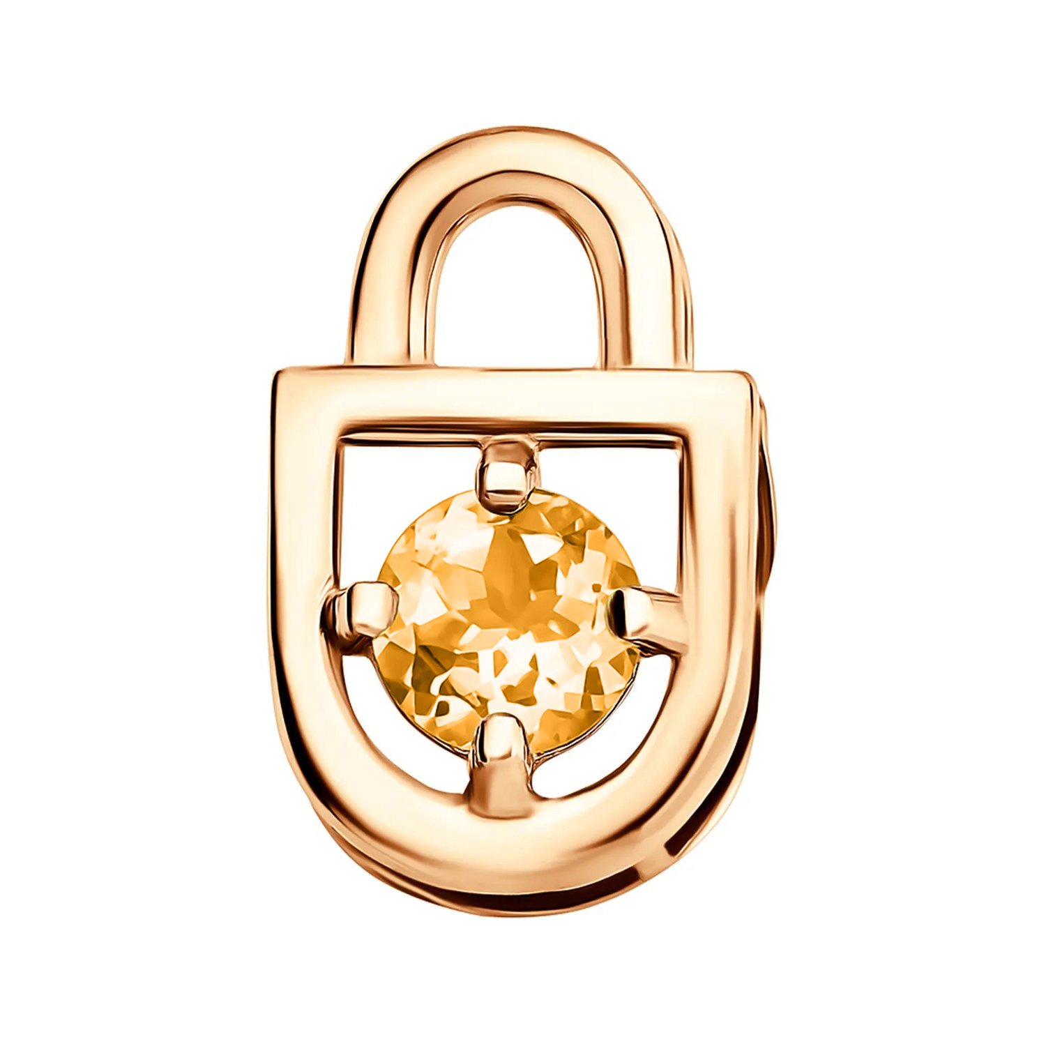 Золотая подвеска с цитрином