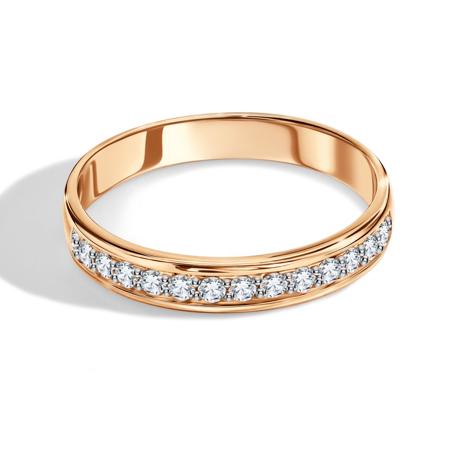 Золотое обручальное кольцо с бриллиантами