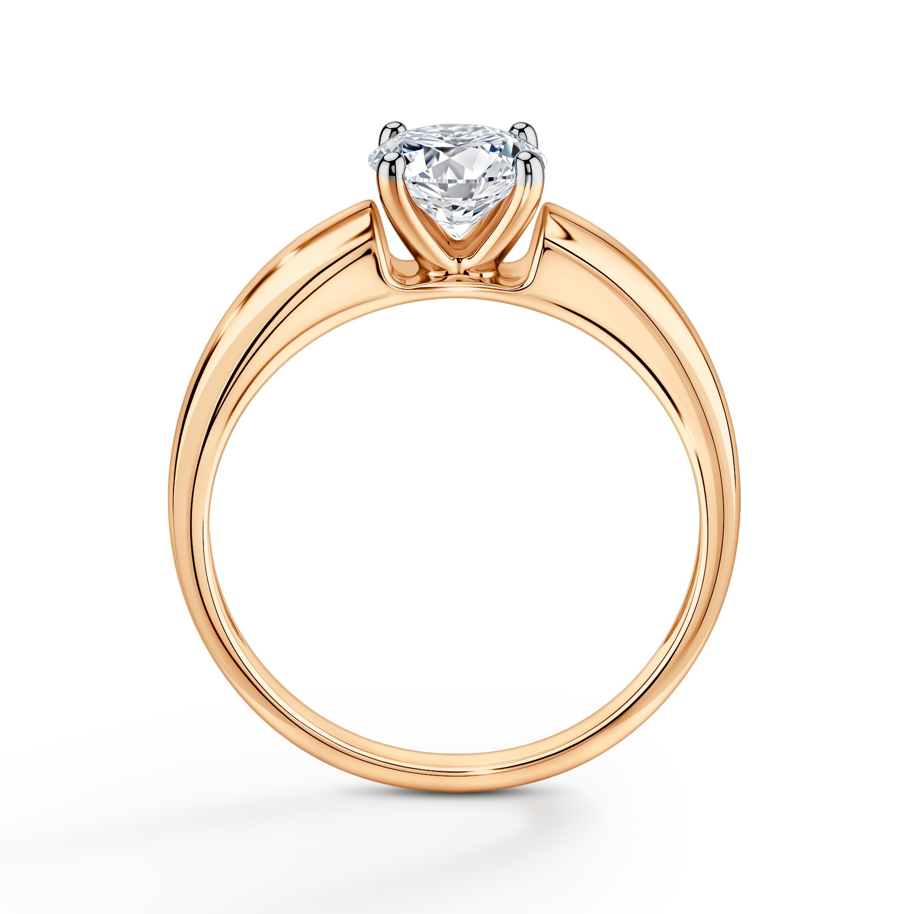 Золотое кольцо с бриллиантом выращенным