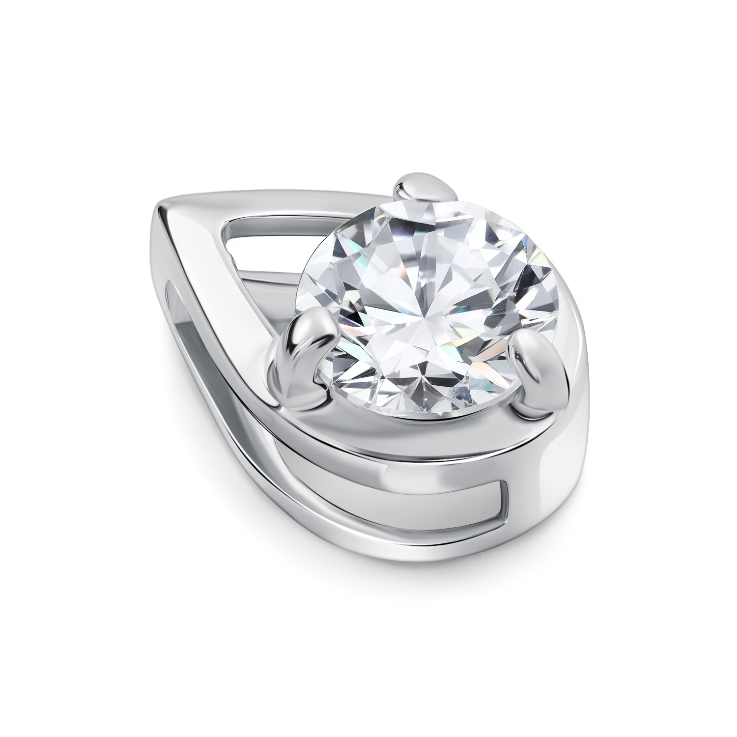 Золотая подвеска с бриллиантом выращенным