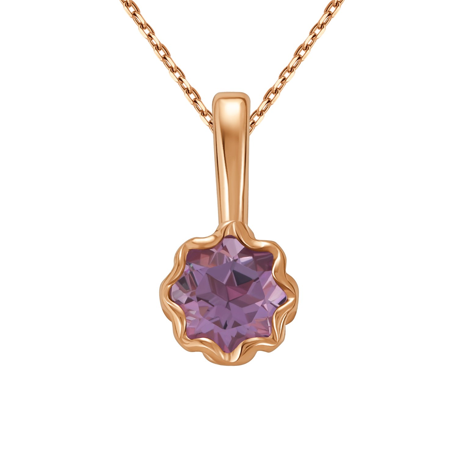 Золотая подвеска с аметистом