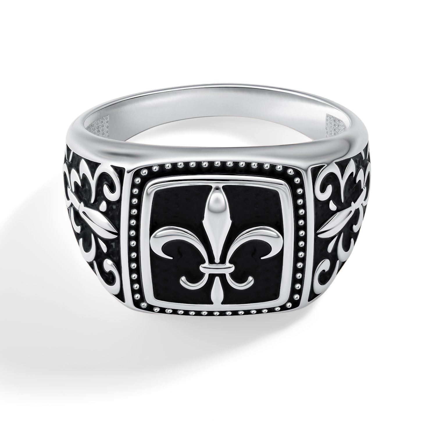 Серебряная печатка с лаком