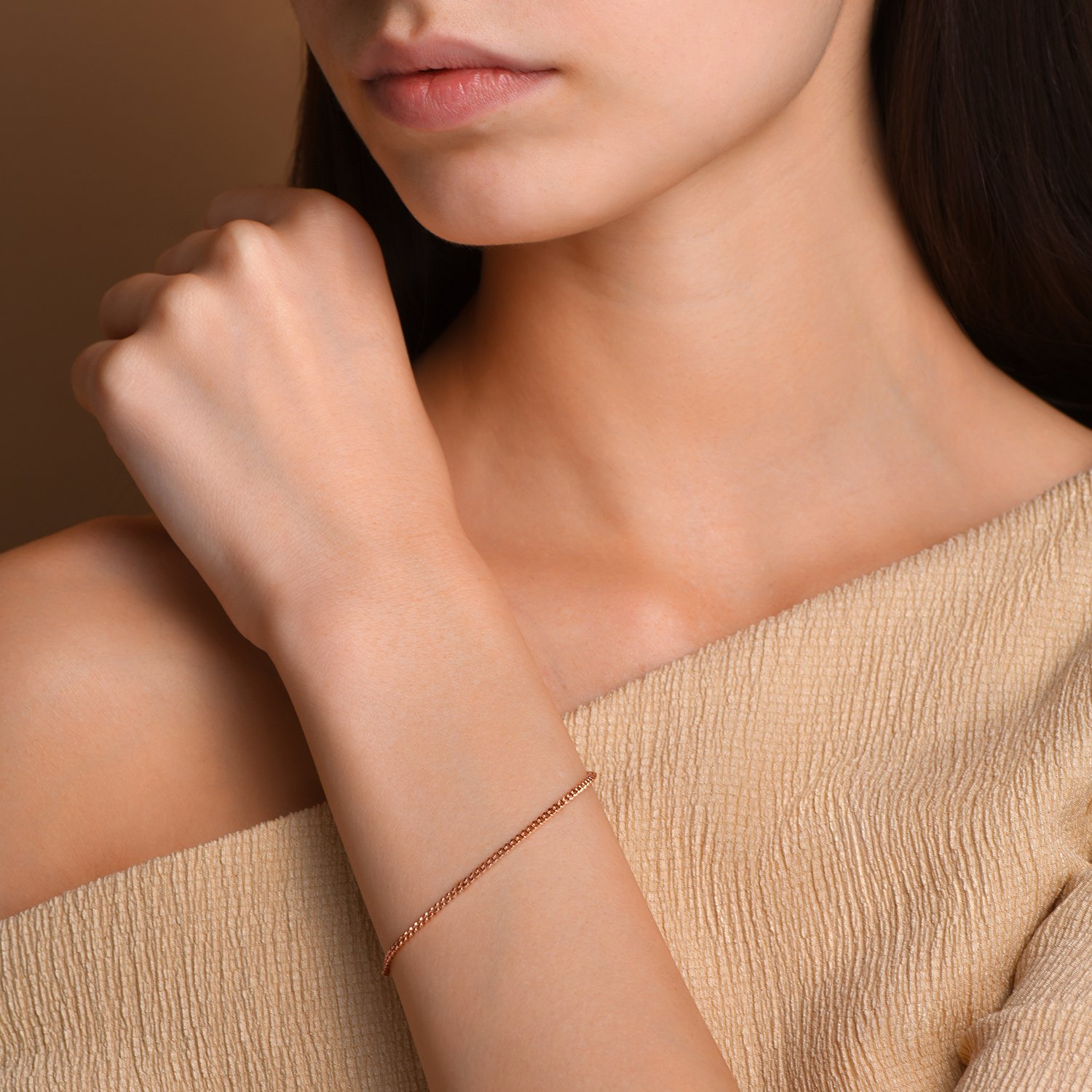 Золотой браслет облегченный